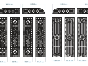 2 thiết kế cnc cổng 4 cánh có ô thoáng mới nhất
