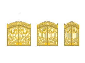 3 kích thước cổng 2 cánh lá tây cnc