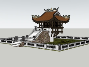 3d chùa một cột được dựng kỹ đẹp