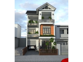 Autocad bản vẽ kiến trúc nhà biệt thự 3 tầng diện tích 7.1x21m