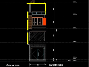Autocad kiến trúc nhà phố 4 tầng 4.2x11.8m