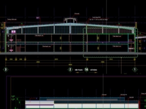 Autocad kiến trúc và kết cấu nâng cấp nhà máy diện tích 48x66m