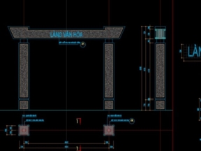 Autocad mẫu mẫu cổng làng văn hóa đẹp
