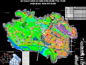 Autocad Quy hoạch chung huyện Mê Linh