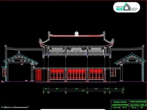 Autocad thiết kế bản vẽ chi tiết tổng thể chùa Trấn Quốc
