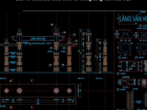 Autocad thiết kế bản vẽ cổng làng văn hóa