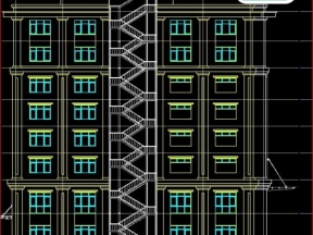 Autocad thiết kế bản vẽ mẫu dwg kiến trúc + kết cấu + nước căn hộ 9 tầng Hải Long