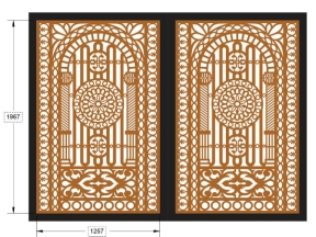 Autocad thiết kế cnc cổng 2 cánh mới