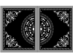 Autocad thiết kế cnc cổng 2 cánh trống đồng