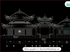 Autocad thiết kế kiến trúc đình chùa đẹp