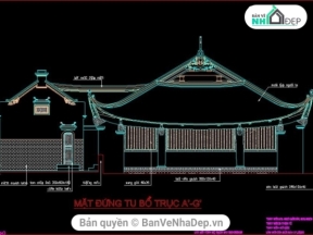Autocad thiết kế kiến trúc full đình làng Thượng Cung - Tiền Phong - Thường Tín - Hà Tây