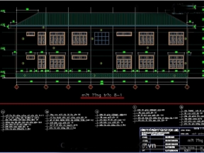 Autocad thiết kế kiến trúc trung tâm y tế xã 2 tầng 7.2x26m