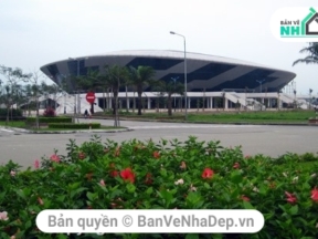 Autocad thiết kế sân vận động đĩa bay cung tuyên sơn TP Đà Nẵng