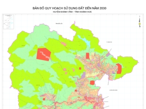 Bản đồ quy hoạch sử dụng đất đến năm 2030 huyện khánh vĩnh, khánh hòa