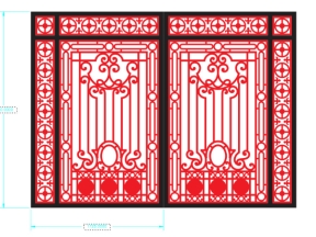 Bản thiết kế cổng 2 cánh họa tiết đơn giản