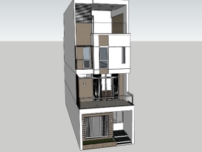 Bản vẽ .skp mẫu nhà phố 4 tầng 5.1x19m