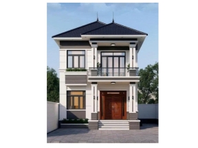Bản vẽ autocad Biệt thự mái nhật 2 tầng kích thước 8x11m 