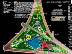 Bản vẽ autocad mẫu công viên Hoàng Văn Thụ TP HCM full chi tiết