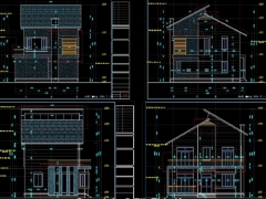 Bản vẽ autocad thiết kế biệt thự 2 tầng kích thước 11.5x13.5m file kiến trúc chi tiết