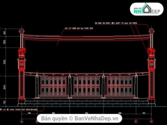 Bản vẽ autocad thiết kế kiến trúc chùa Phúc Minh Hải dương