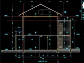 Bản vẽ autocad thiết kế nhà ở gia đình kích thước 5.14x9.98m