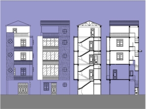 Bản vẽ autocad thiết kế nhà phố đẹp 4.5 tầng 5.3x6.6m phong cách kiến trúc hiện đại