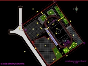 Bản vẽ autocad thiết kế sân vận động và hạ tầng miễn phí