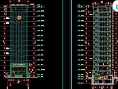 Bản vẽ autocad thiết kế tòa nhà ngân hàng Đông Á Bank 12 tầng KT 12.39x22.86m