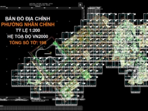 Bản vẽ bản đồ địa chính phường nhân chính, quận thanh xuân, tỷ lệ 1:200 - theo hệ tọa độ vn2000
