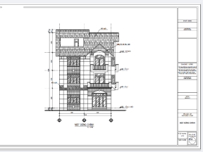Bản vẽ Biệt thự 3 tầng 11.7x12.8m (Hồ sơ thiết kế kỹ thuật thi công full kiến trúc, kết cấu, điện nước)