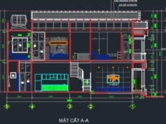 Bản vẽ cad biệt thự 2 tầng 5x21.7m (Kiến trúc, kết cấu, điện nước, ảnh PC)
