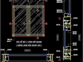Bản vẽ cad đầy đủ hệ nhôm cửa sắt đài loan