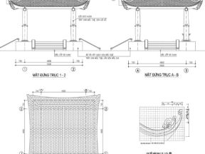  bản vẽ cad file cad thi công nhà bia tưởng niệm nghĩa trang