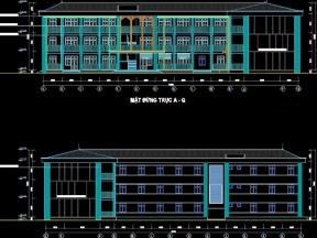 Bản vẽ CAD full hồ sơ thiết kế chi tiết mầm non công lập ở Hà Nội