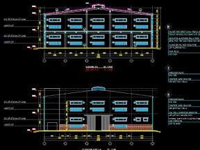 Bản vẽ CAD kiến trúc kết cấu nhà kho công ty cao su DRC Đà Nẵng  33x83m