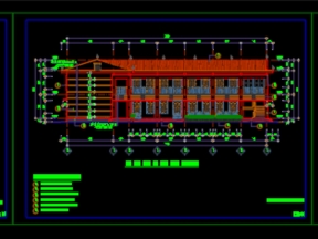  bản vẽ cad kiến trúc thiết kế nhà lớp học 2 tầng 8 phòng 35 học sinh thiết kế 3