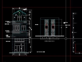 bản vẽ cad nhà ở 4 tầng 5.3x21m