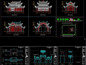  bản vẽ cad tham khảo về các công trình đình thời trần