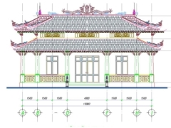 Bản vẽ cad thiết kế kiến trúc chùa Bảo Sơn kích thước 13x24.5m