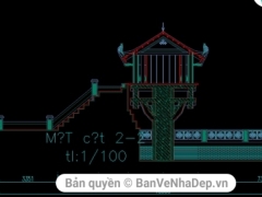 Bản vẽ cad thiết kế kiến trúc chùa một cột tại hà Nội