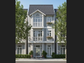 Bản vẽ CAD TKTC mẫu nhà phố 3 tầng mái Thái 5.8x15m