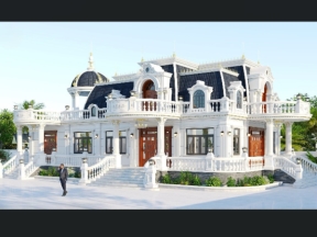 Bản vẽ CAD+Sketchup full kiến trúc kết cấu lâu đài siêu khủng ở Phú Thọ