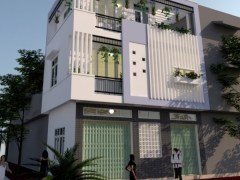 Bản vẽ cải tạo nâng cấp nhà phố 3 tầng KT 5.85x8m tại TP Quy Nhân, Tỉnh Bình Định