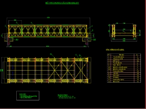 Bản vẽ cầu dàn bailey 1 nhịp l= 18m khổ cầu 4m chi tiết các danh mục