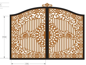 Bản vẽ cnc cổng 2 cánh tân cổ điển đẹp