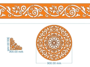 Bản vẽ cnc thiết kế hoa văn mái kính 2d