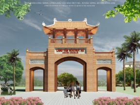 Bản vẽ cổng làng văn hóa 4.22x15m