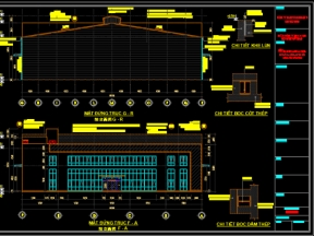Bản vẽ dự án nhà xưởng yi fan 46.8x78m kcn lai cách hải dương