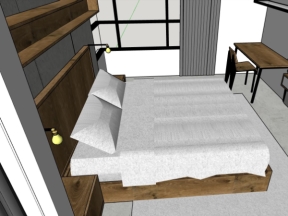 Bản vẽ dựng model skp thiết kế nội thất phòng ngủ
