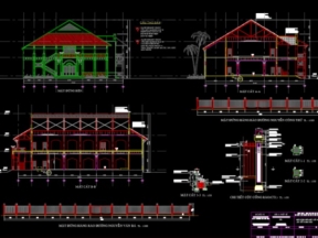 Bản vẽ file cad quán 2 tầng file cad